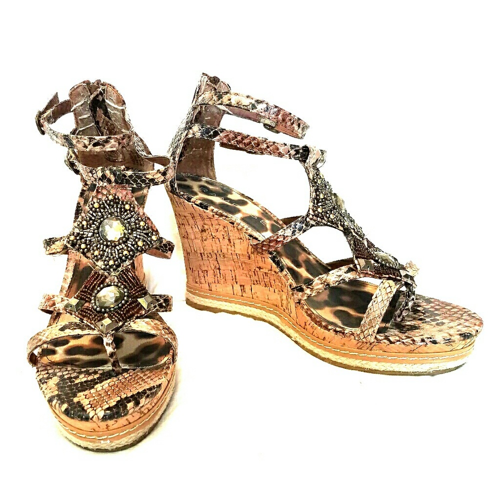 Python Wedge Sandals