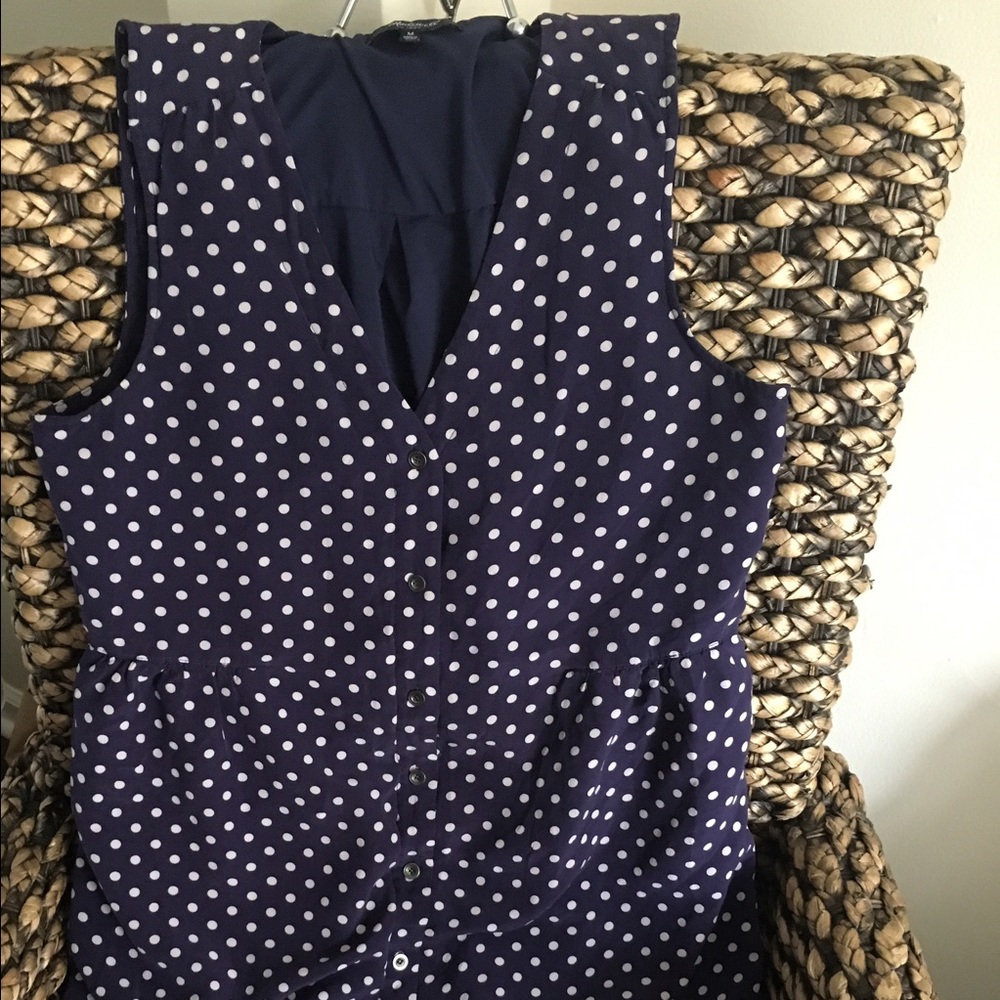 Madewell silk polkadot dress EUC