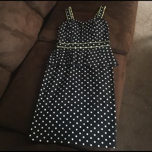 Brand new black peplum dress w/ lime green accents