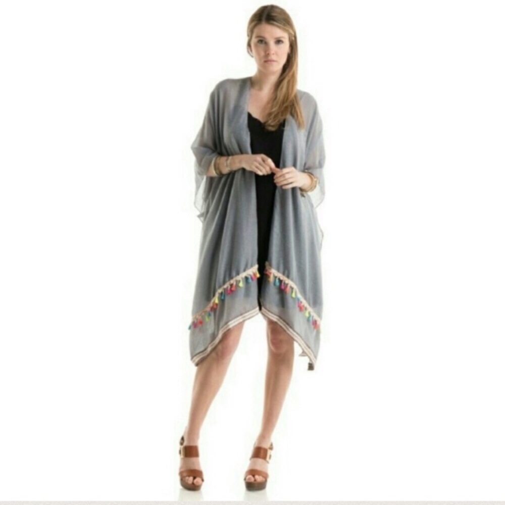 HP 3/28 ☀️ Tropical Tassel Kimono - Picture 6 of 6