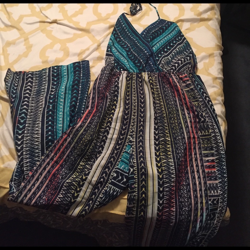 Aztec print jump suit