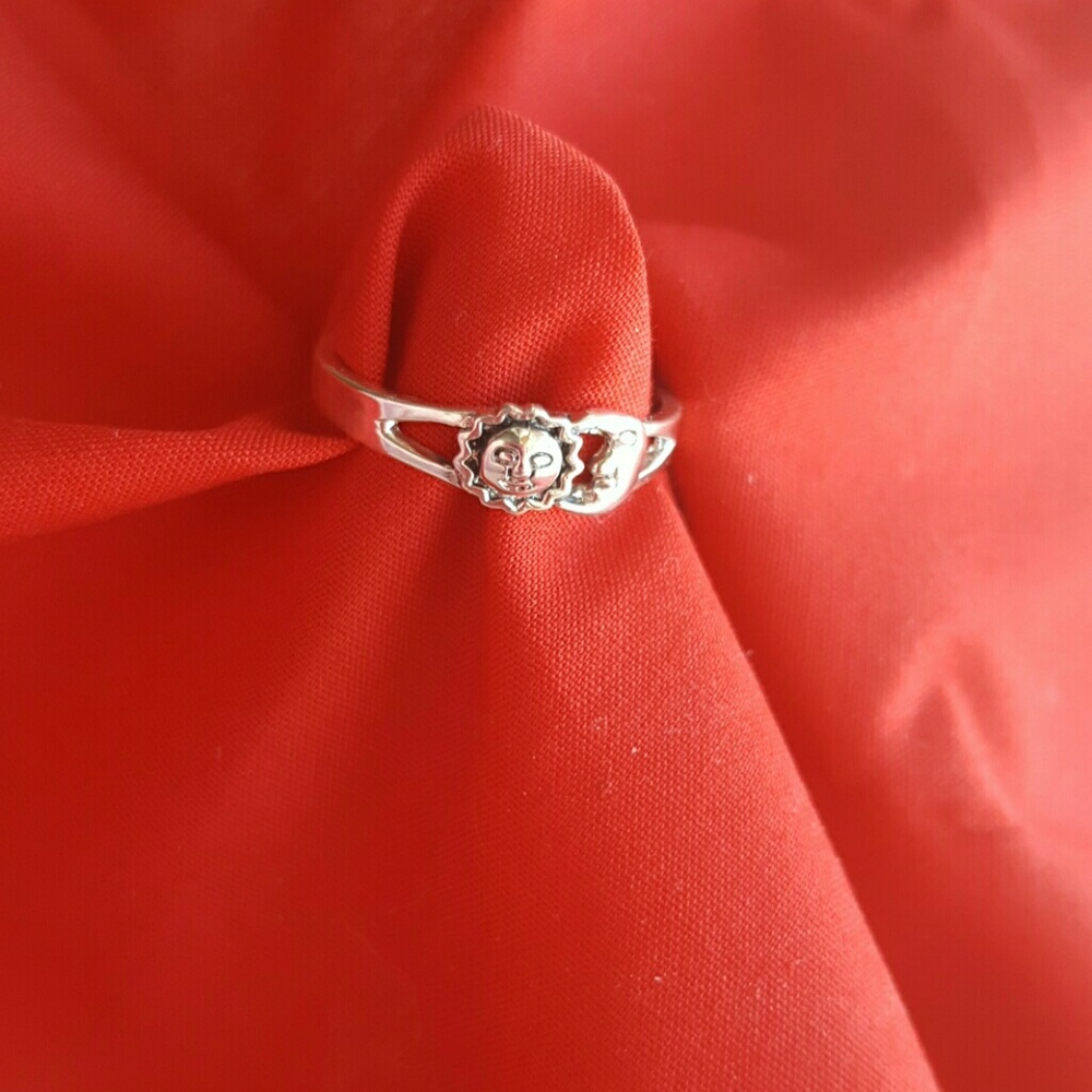 Sterling Sun and Moon Ring