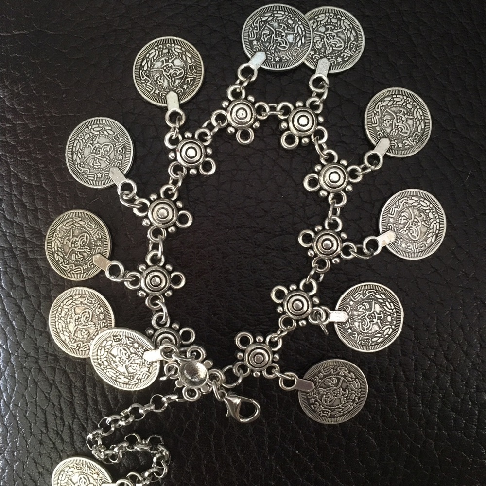 Boho style coin anklet
