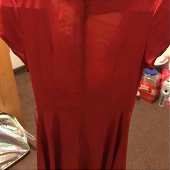 Red ASOS lace-up dress - Picture 4 of 4