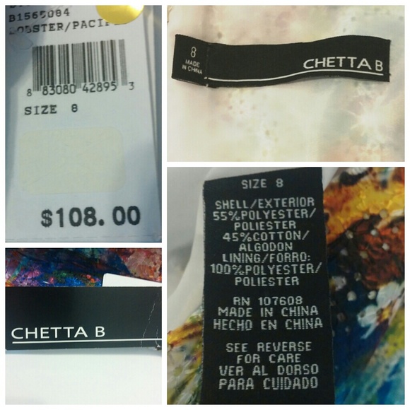 💎NWT °Chetta B Colorful Spring Floral Dress - Picture 2 of 6