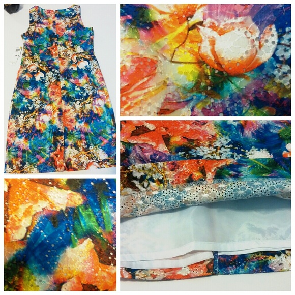 💎NWT °Chetta B Colorful Spring Floral Dress - Picture 3 of 6