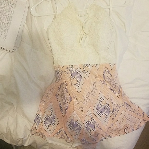 NWT Luxmi Silky Shorts Padded Backless Lace Up Romper Size Medium - Picture 5 of 6