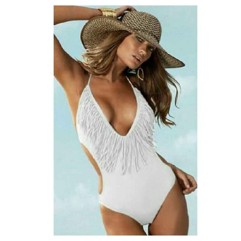 NWT Fringe White One Piece Swimsuit