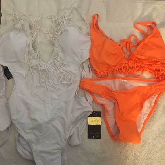 NWT Fringe White One Piece Swimsuit - Picture 5 of 5