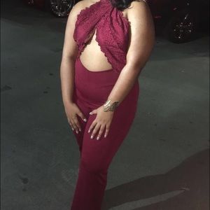 Burgundy jumpsuit