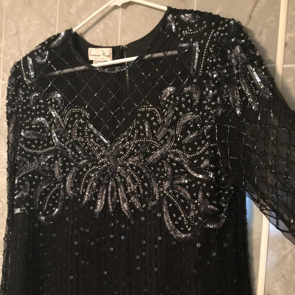 Vintage Lawrence Kazar Sequin & Hand Beaded Top