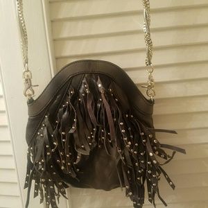 Olive green Fringe and Studded Bag. NWOT
