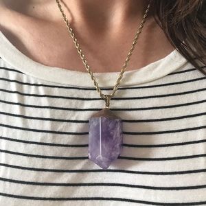 Big amethyst point necklace