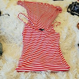 Red white striped maxi
