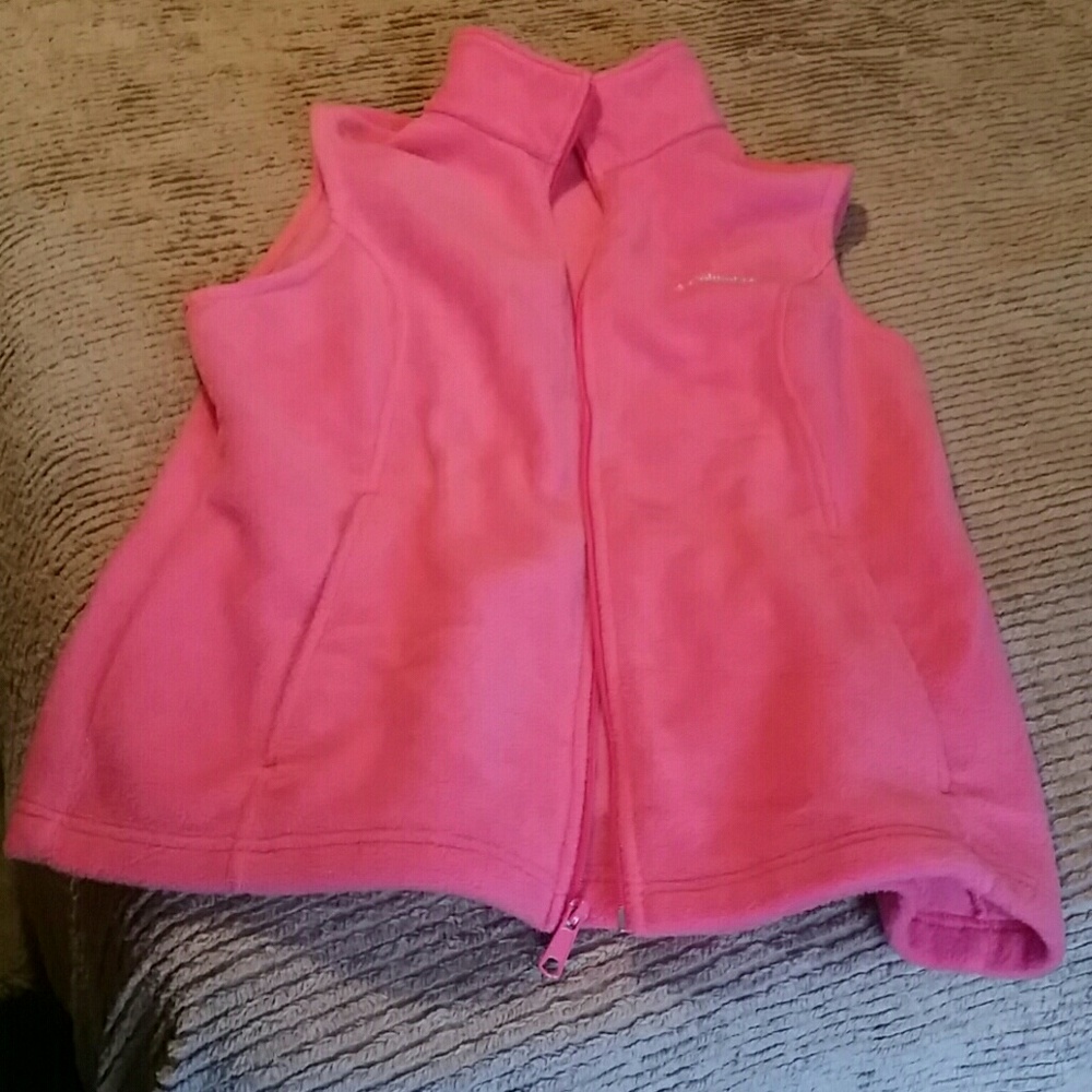 Hot pink fleece vest
