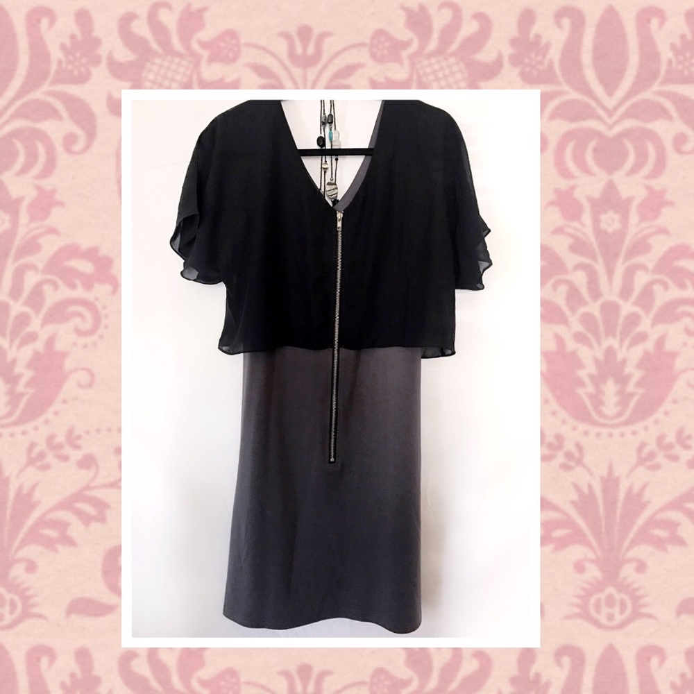 Vfish Gray Short Sleeve Sheath Dress, NWOT.