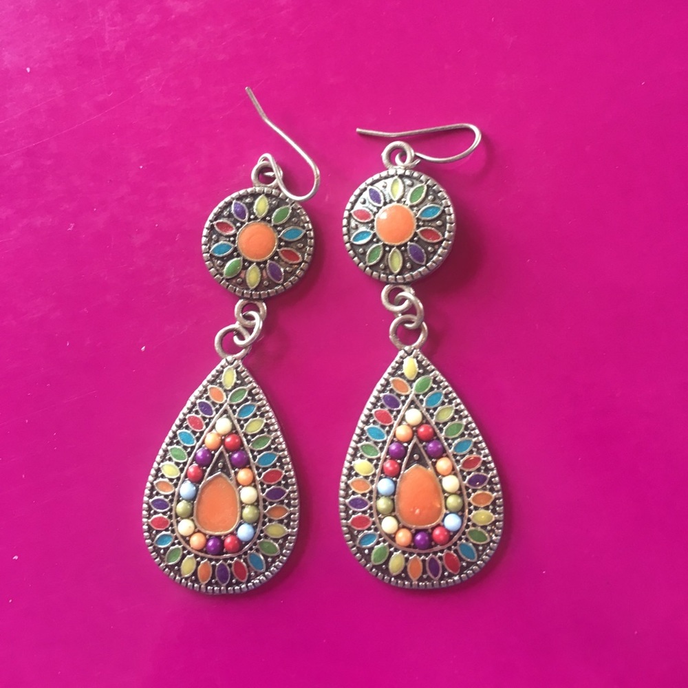 Multi color dangle earrings