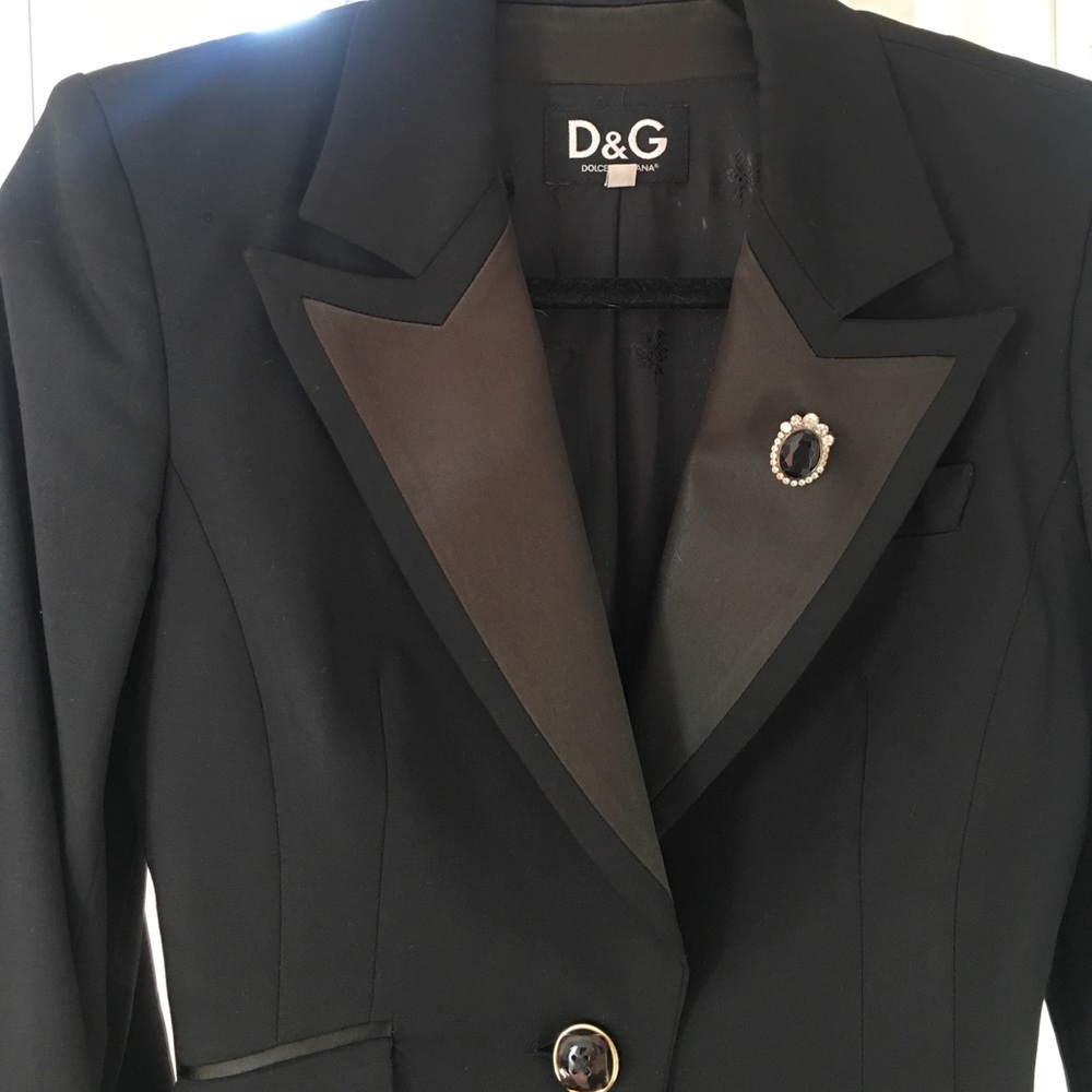 Dolce & Gabbana Satin-trimmed stretch wool blazer