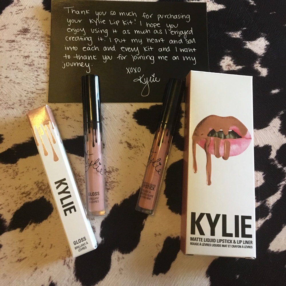 Kylie Cosmetics Lip Gloss and Matte Lipstick.