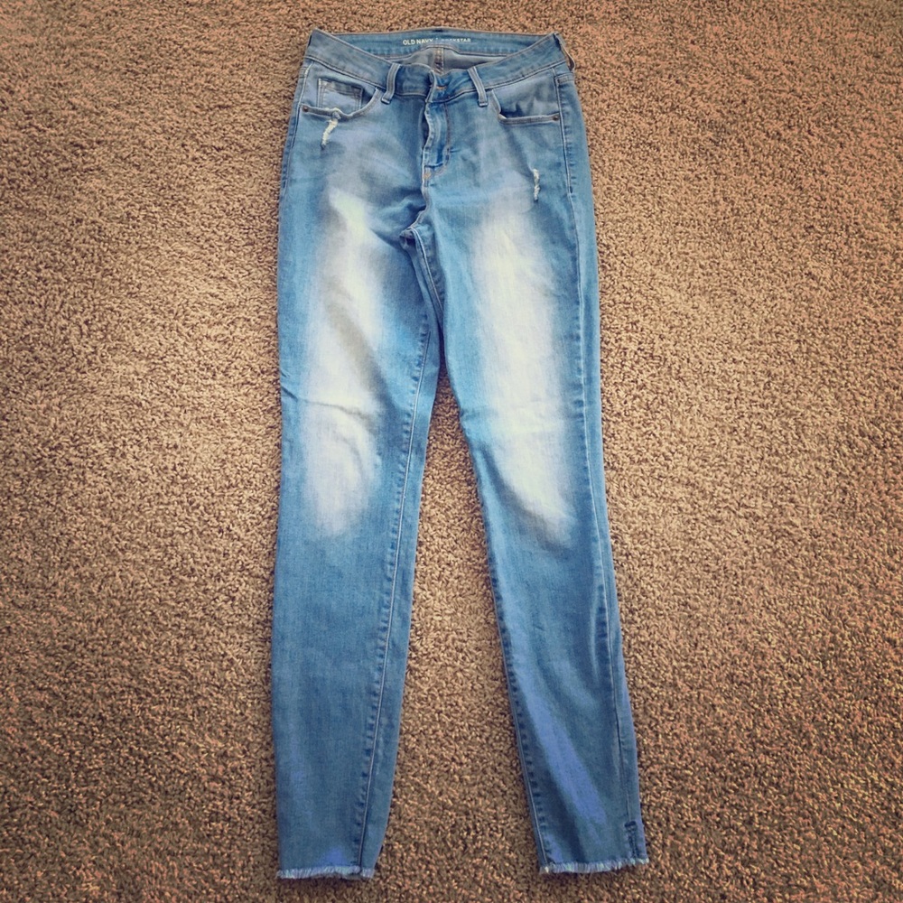 Old navy light wash denim, ankle length, skinny