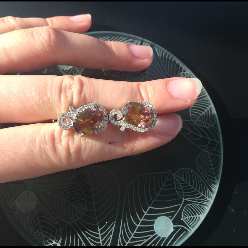 Color Stone gem earrings