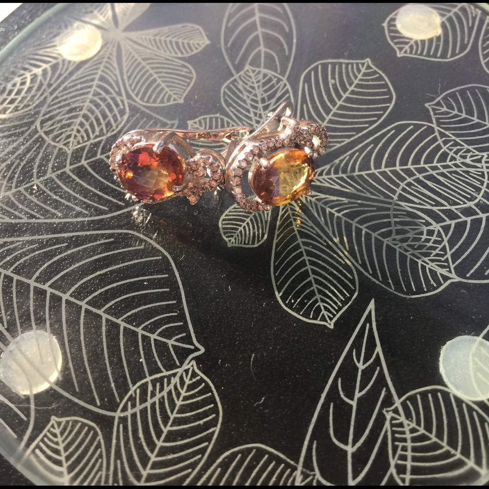 Color Stone gem earrings - Picture 7 of 8