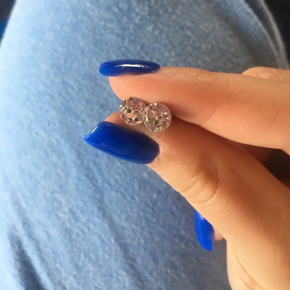 Diamond stud earrings