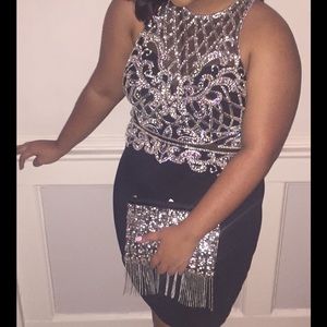 Black and silver party dress