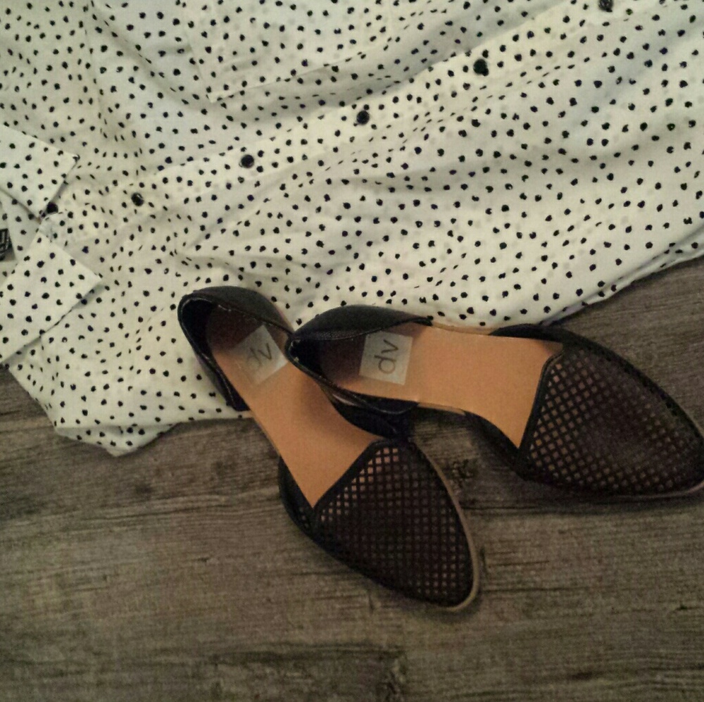 DV by Dolce Vita balck perforated D'Orsay flat sz7