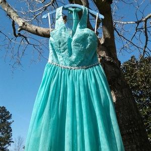 Formal knee teal mint dress