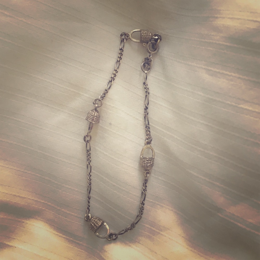Sterling silver authentic basket bracelet
