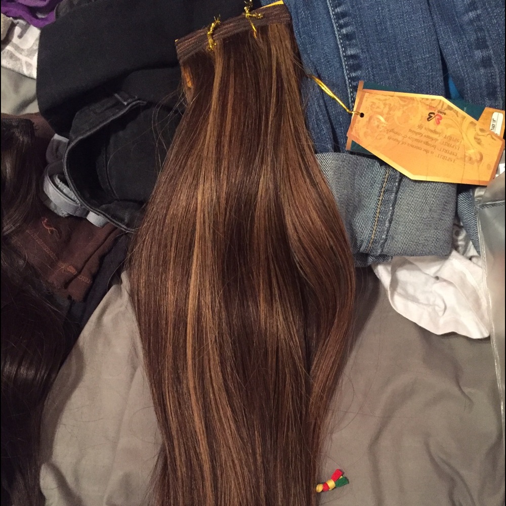 Brown golden blonde hair extensions
