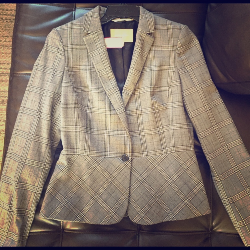 Banana Republic Gray Striped Blazer Sport Peacoat
