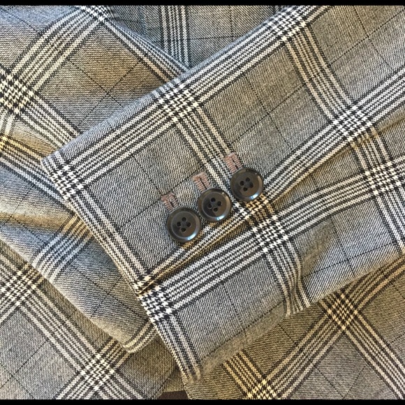 Banana Republic Gray Striped Blazer Sport Peacoat - Picture 3 of 5