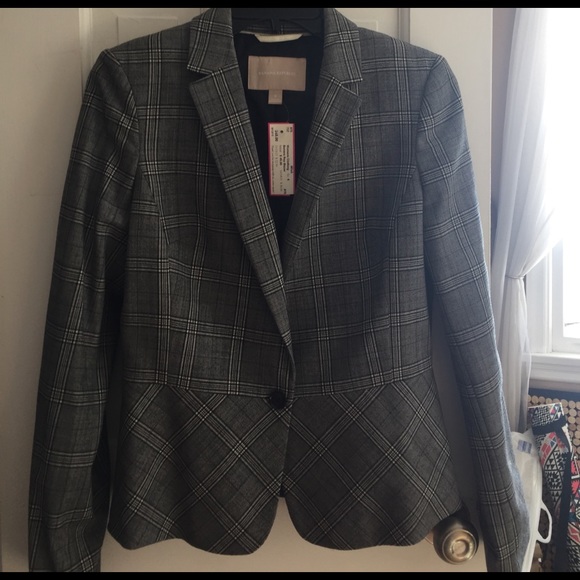 Banana Republic Gray Striped Blazer Sport Peacoat - Picture 5 of 5