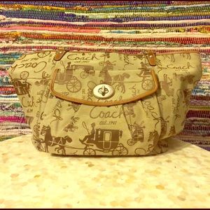 Brown Canvas Coach Bag