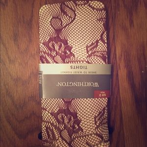 Brown floral! Fishnet tights size 2 never worn.