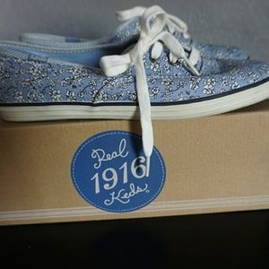 Keds floral chambray sneakers