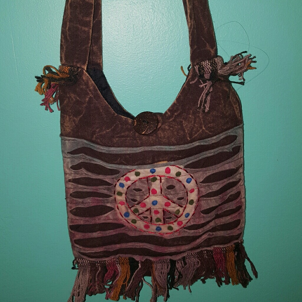crossbody peace sign purse