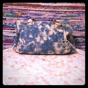 Blue tie-dye Michael Kors Satchel