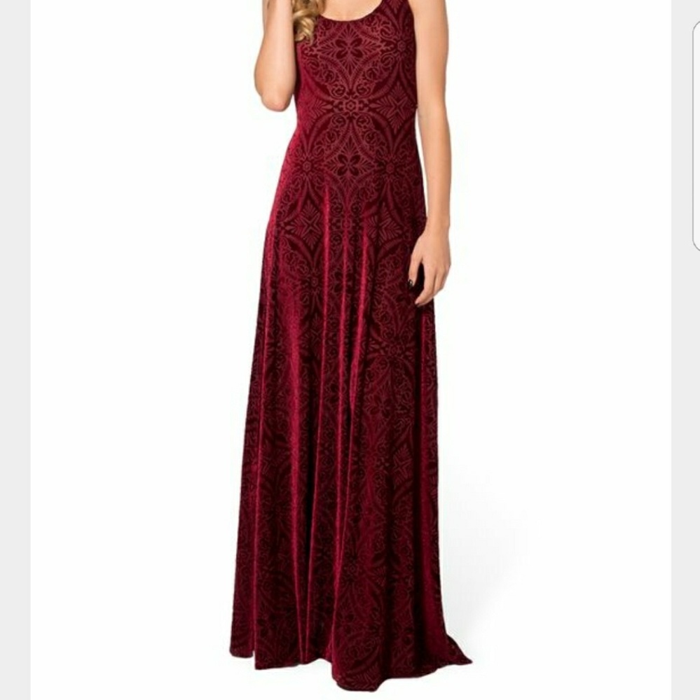 Black Milk Wine Burnt Velvet Maxi Dress