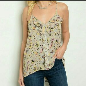 Floral Ruffle Tank