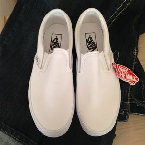 White vans slip-ons
