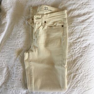 JCrew Toothpick Jeans in Ecru