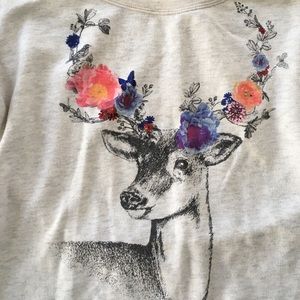 Lovely GARAGE Shirt with Floral Deer Design