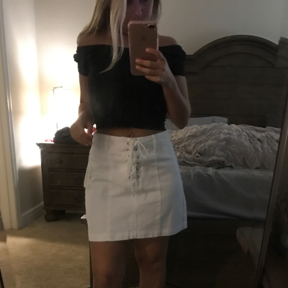 Pacsun white denim skirt