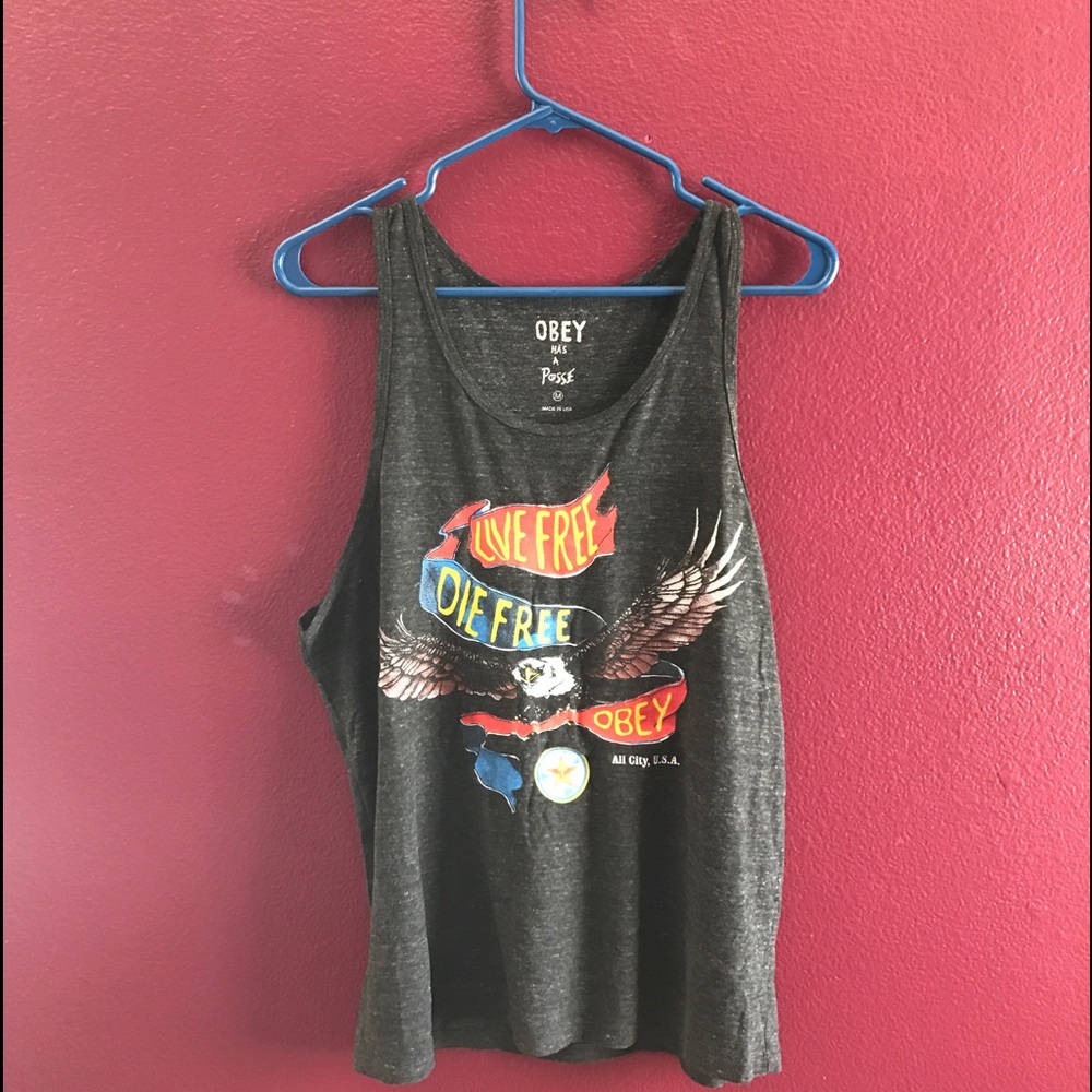 SOLD Obey graphic print tank top authentic