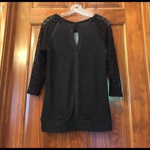 Black 3/4 length lace sleeve New without tags