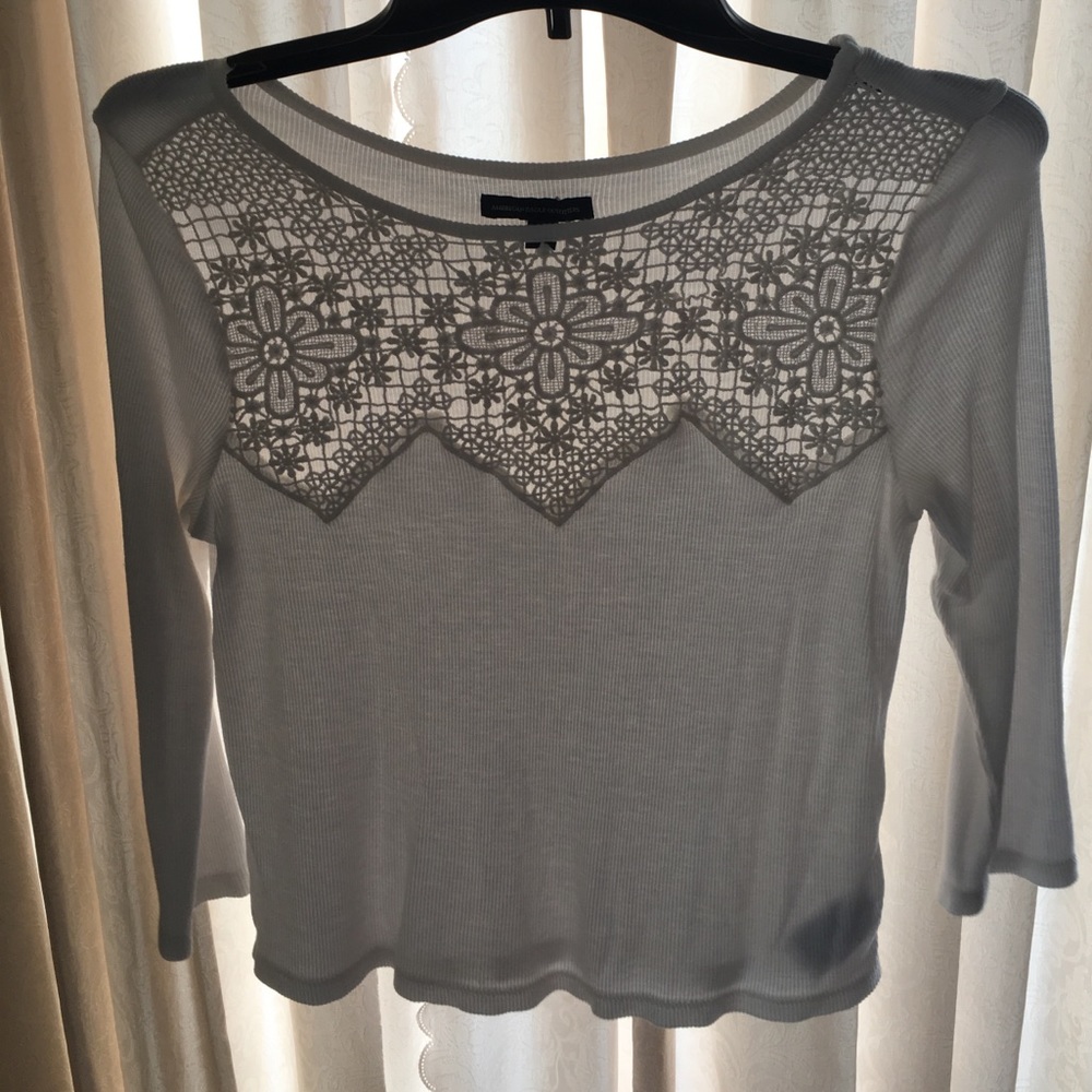 Beautifully Detailed White Crocheted Top