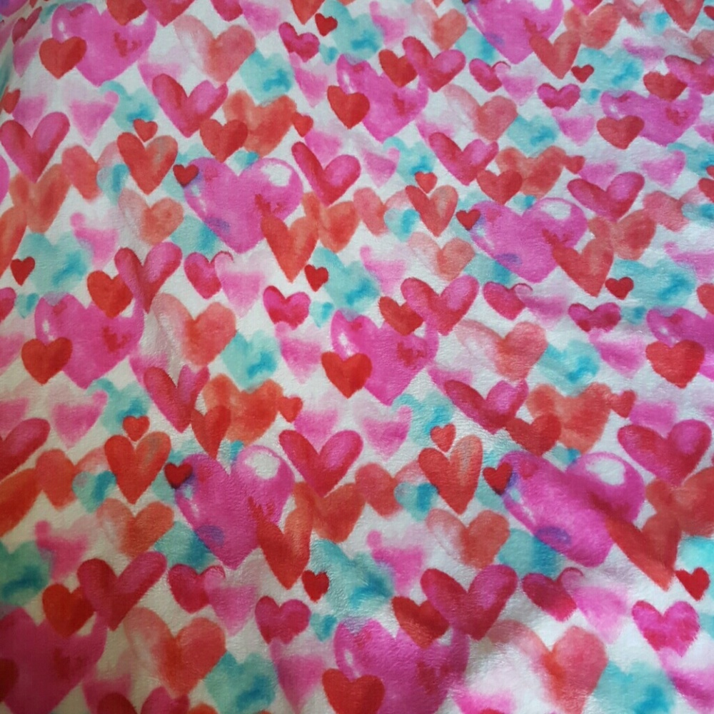 Multi-colored Hearts Soft Throw Blanket